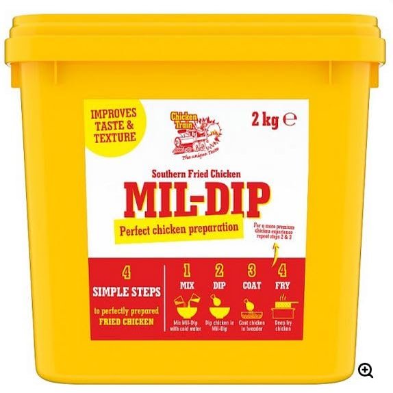 Chicken Train Mil-Dip Southern Fried Chicken 2kg Seasoned Coating Mix Enhances Appearance and Taste Catering Size