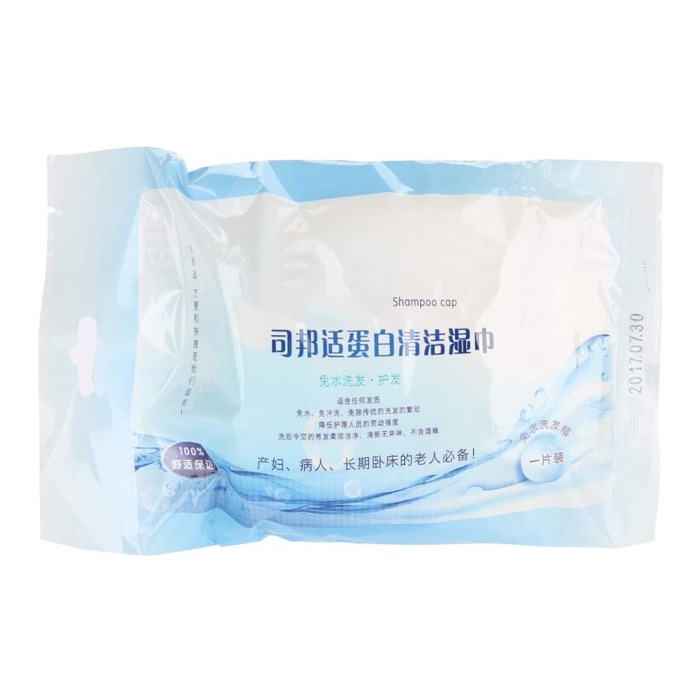 Rinse Free Shampooing Cap with Conditioner, Waterless Hair Cleansing Cap for Elderly and Pregnant Women, Disposable No - Rinse Shampoo Cap for Bedridden or Hospital Use