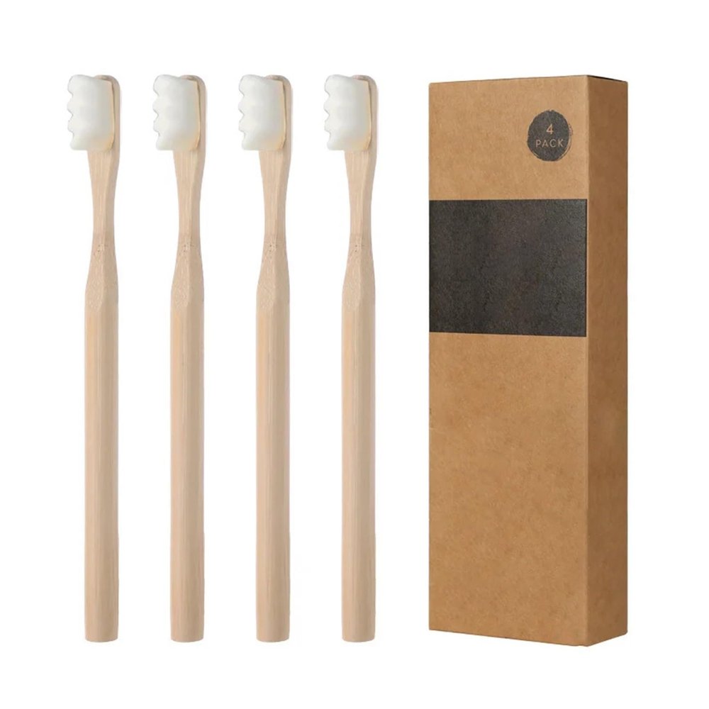 4Pcs Toothbrush 20000 High Bristle Count Micro-Extra Soft Bristles for Sensitive Teeth(4Pcs White)