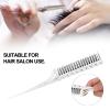 Acouto Teasing Comb, Lightweight ABS 3 Row Hair, Ergonomic Handle and Precision Tail for Professional Use (White) view 3