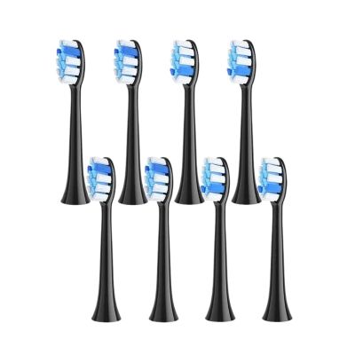 4/8/16pcs Electric Toothbrush HeadsCompatible for Fairywill P11 T9 P80(8BLACK)