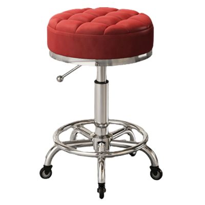 Adjustable Rolling Stool with 360-Degree Swivel and Footrest for Salon and Office Use