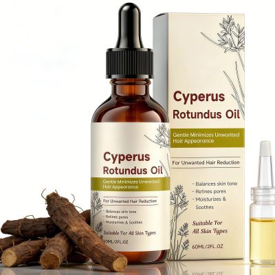 Cyperus Rotundus Oil for Hair Removal, Natural Hair Inhibitor Reduces Unwanted Body Hair Growth, Moisturizes & Soothes Skin, Shrink Pores, for All Skin Types