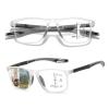 Progressive Multifocal Reading Glasses for Men and Women, Sporty Design Computer Readers, Flexible Anti-Blue Light Readers(Transparent/Gray,3.0x) view 1