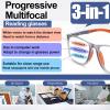 Progressive Multifocal Reading Glasses for Men and Women, Sporty Design Computer Readers, Flexible Anti-Blue Light Readers(Transparent/Gray,3.0x) view 3