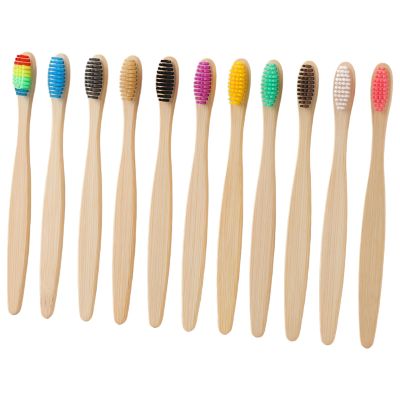 11-Pack Bamboo Toothbrushes, Eco-Friendly Toothbrushes Set with BPA-Free Soft Bristles, Biodegradable Wooden Handle, Natural Wood Toothbrush for Everyone