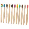 11-Pack Bamboo Toothbrushes, Eco-Friendly Toothbrushes Set with BPA-Free Soft Bristles, Biodegradable Wooden Handle, Natural Wood Toothbrush for Everyone view 1