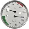 boxoon Sauna Thermometer Hygrometer Gauge, 4 In Silver, Humidity Temperature, Wall Mount, Dual Display, Alloy view 1