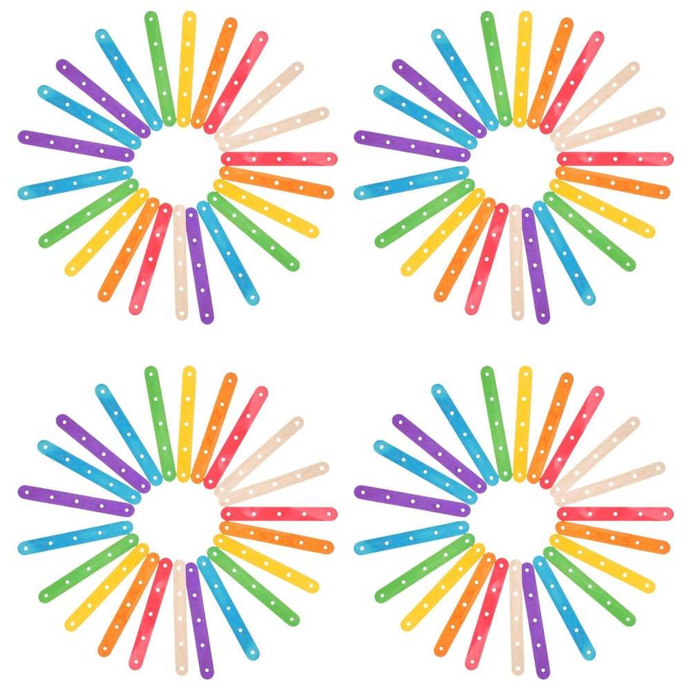 Lurrose 100pcs Ice Cream Stick DIY Ice Pop Stick Colorful Food Grade Wood Safe Use Craft for DIY Accessory Make Ice Cream
