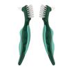 Operitacx Denture Brush with Sturdy Pp Material 2pcs with Hard Nylon Bristles Double Head for Deep Clean and Stain Removal Travel Convenience Suitable for Partial Dentures and Dental view 1