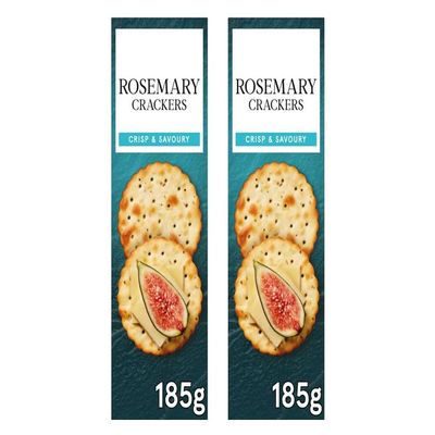 Rosemary Crackers, Crisp & Savoury, Vegetarian, 185g, Pack of 2