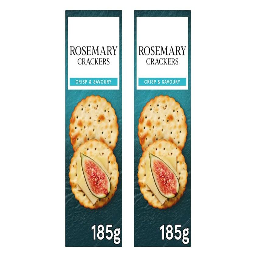 Rosemary Crackers, Crisp & Savoury, Vegetarian, 185g, Pack of 2
