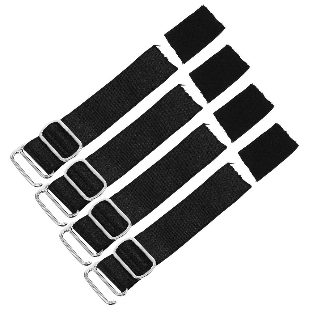 Luxshiny 4pcs Adjustable Elastic Replacement Straps for Hats and Sun Visors, Lightweight with Silver Buckle, Multipurpose Use for Fishing and Camping Outdoor Activities