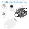 AHQiZFX 2 Pack Lace Face Masks, Reusable Breathable Mesh Half Face Cover Mesh Hollow Faces Shield Mask Protection for Women Black White view 2