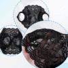 AHQiZFX 2 Pack Lace Face Masks, Reusable Breathable Mesh Half Face Cover Mesh Hollow Faces Shield Mask Protection for Women Black White view 3
