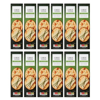 Garlic Crackers, Crisp & Savoury, Vegetarian, 185g, Pack of 12