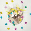 Easter Hot Chocolate Cone with Mini Eggs & Marshmallows | Easter Basket Filler | Easter Treat Gift | Kids Easter Party Favor | Yellow Ribbon view 1
