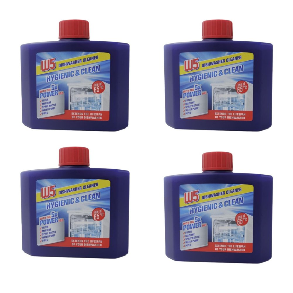 Ark Future W5 - PowerClean Dishwasher Cleaner Pack of 4 x 250ml Each | 5x Deep Cleaning Formula | for Filter, Pipes & Spray Nozzles