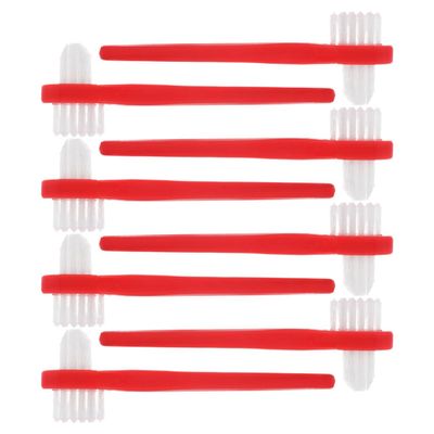 Ciieeo 8pcs Dual Head Toothbrush Dual-Headed Dentures Toothbrush with Dualhead Design for Effective Gentle Cleaning of Dentures and False Braces, Portable Oral Care Tool for Daily Use