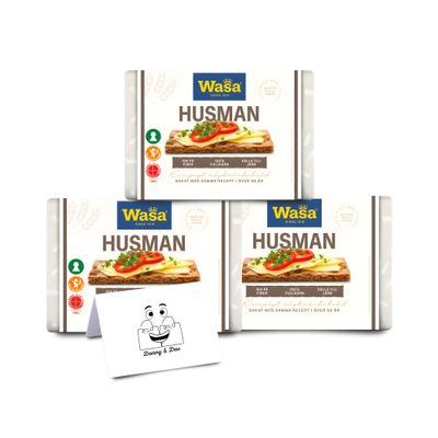 Whole Grain Crispbread Bundle Featuring: 3x High Fibre Wasa Husman (260g each) | Whole Grain Crunchy Rye Crispbreads | High Fibre, Low Fat, Plant Based | Perfect for Breakfast, Lunch & Snack