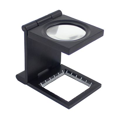 Yctze 10X 28mm Zinc Alloy Folding Magnifier with Scale - Compact Optical Tool for Textiles & Currency