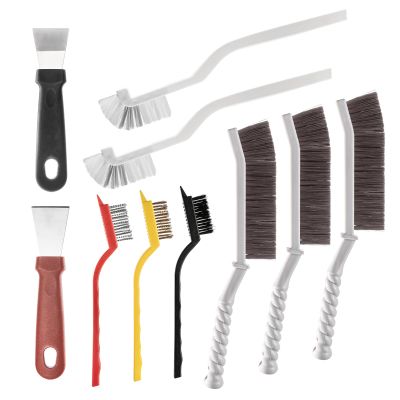 10Pcs Crevice Cleaning Brush Set, Hard Bristle brush Grout Cleaning Brushes - Multi-Purpose Narrow Scrub Brush Kit for Bathroom Tile, Kitchen Sink, Cup, Teapot, Blender & Tight Spac