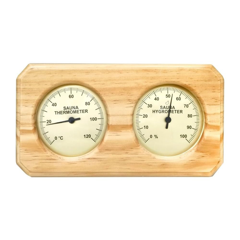 EpheyFIF Sauna Thermometer And Hygrometer 2 In 1 Fahrenheit Wood Thermometer-Hygrometer For Sauna Room Sauna Accessories