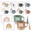 Didaey 10 Sets Thank You Gift Bulk for Women Employee Appreciation Gifts for Coworkers Staff Motivational Rainbow Sign Ceramic Coffee Mugs with Makeup Bag Keychain Appreciation Week for Teacher Nurse view 1