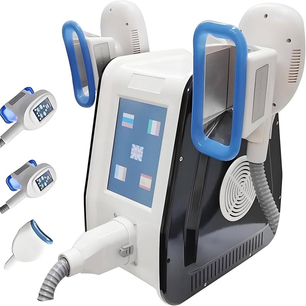 Portable Cryolipolysis Slimming Device with Adjustable Temperature and Multiple Handles for Targeted Fat Reduction on Body Areas