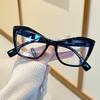 2026 New Vintage Y2K Cat-Eye Glasses, Pink & Clear Stylish Eyewear with Ultra-Light PC Frame, Trendy Designer Accessories (E) view 3