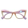 2026 New Vintage Y2K Cat-Eye Glasses, Pink & Clear Stylish Eyewear with Ultra-Light PC Frame, Trendy Designer Accessories (A) view 1