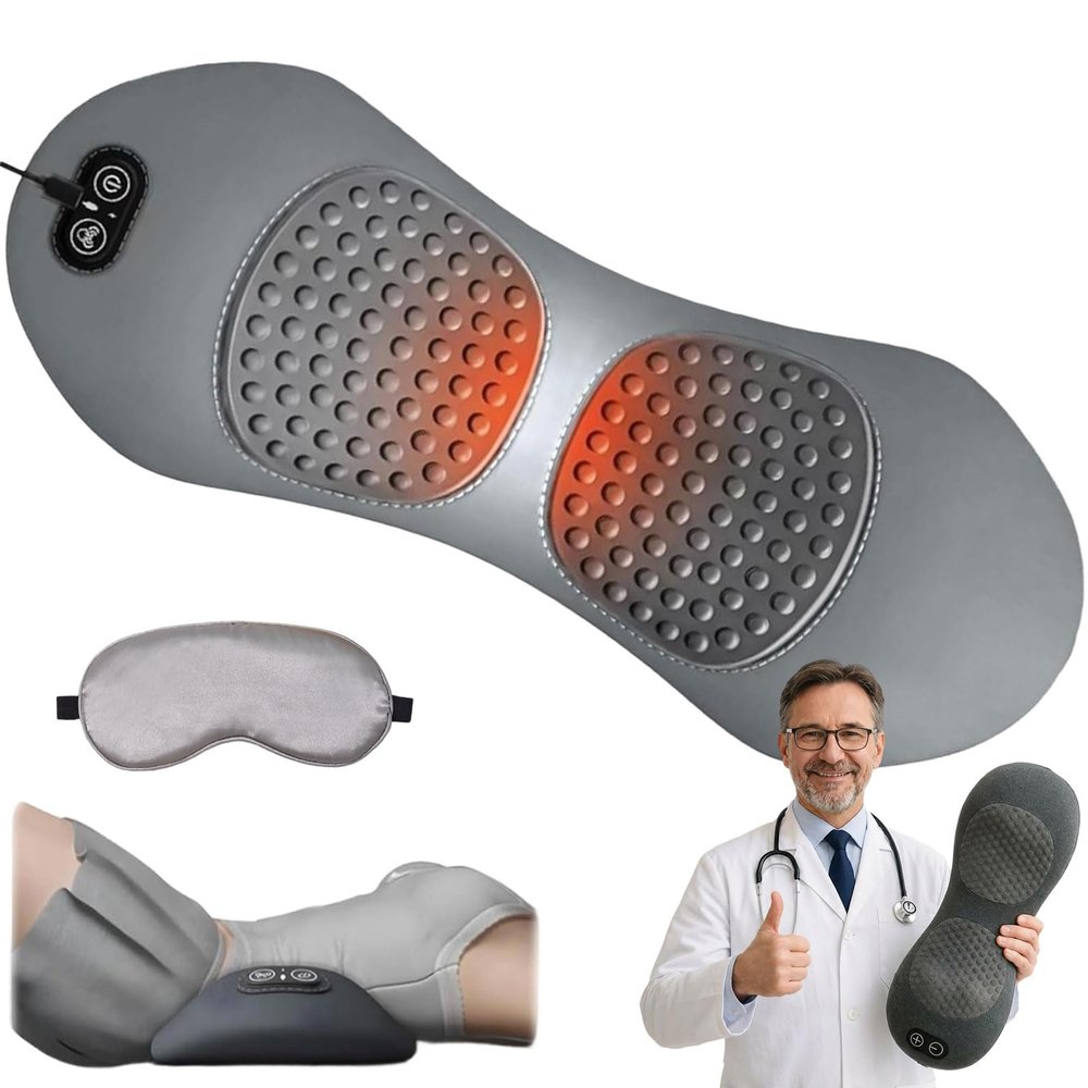 3 in 1 Back Massager, Electric 3-in-1 Back Therapy Massager with Heat, 135Golden Curvature, Spinal Traction, Get Relief from Chronic Back Pain (Gray)