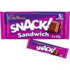 Cadbury Snack! Sandwich, Milk Chocolate Covered Biscuits, Multipack of 5 Biscuits 110 g (Pack of 1) view 1