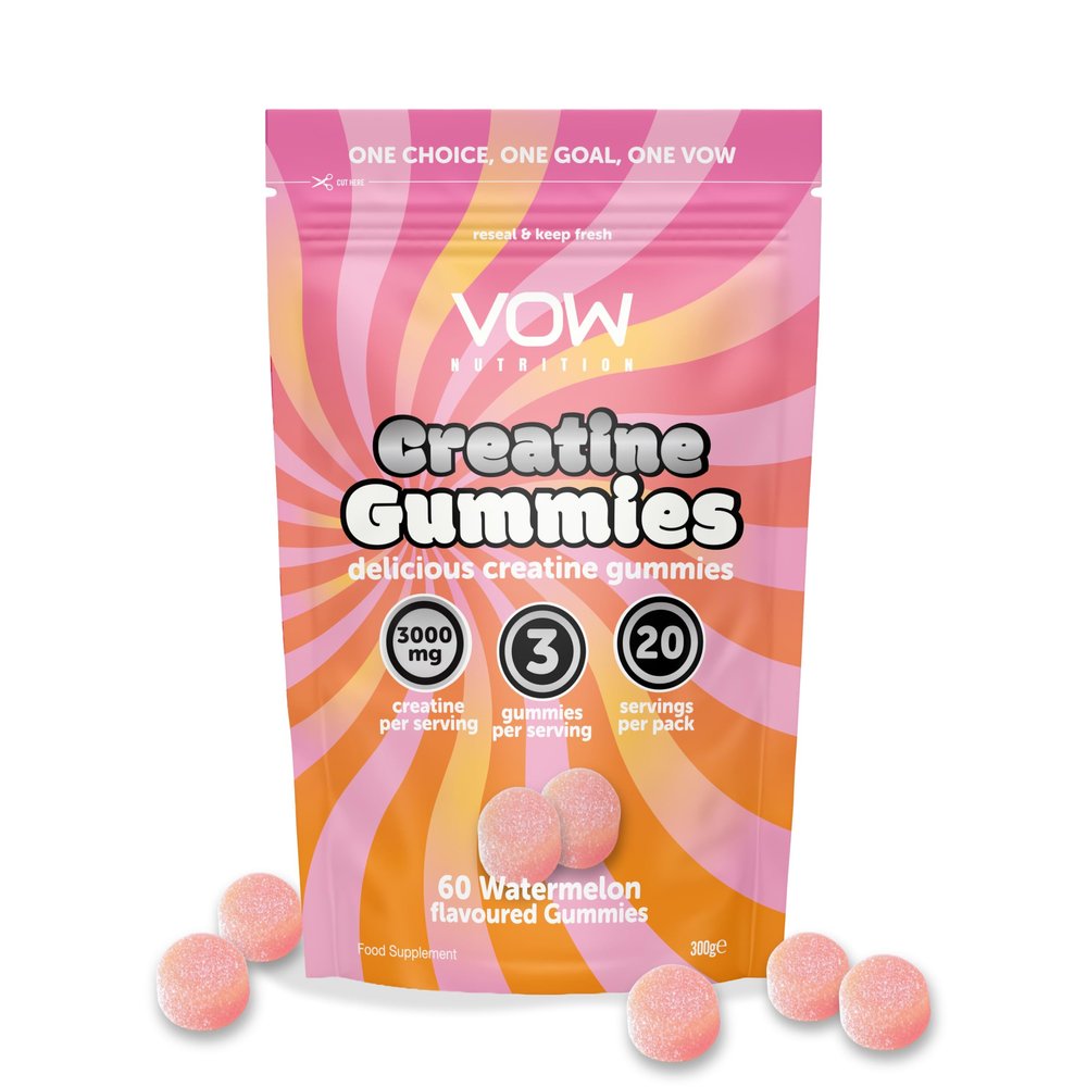 Vow Nutrition Creatine Gummies, 60 Gummys, Watermelon, Creatine Monohydrate 3000mg (Watermelon)