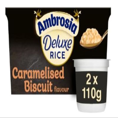 Ambrosia Deluxe Rice, Caramelised Biscuit Flavour, 2 x 110g
