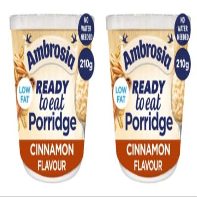 Ambrosia Ready to Eat Porridge, Cinnamon Flavour, Low Fat, 210g