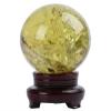 UYCUODLUY Yellow Crystal Ball Ornament Citrine Quartz Gemstones Sphere Decorative Witchcraft for Living Room Bedroom TV Cabinet Crafts Gifts,7cm/2.7in view 1