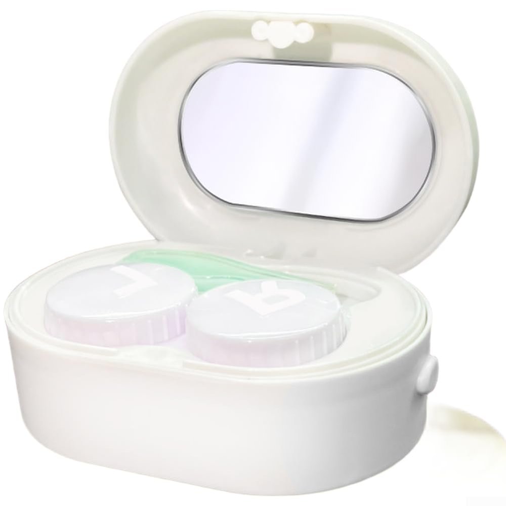 Aprilsunnyzone Portable Contact Lens Cleaning Tool with Vibrating Mechanism and Circular Swirling Motion for Consistent Output(White)