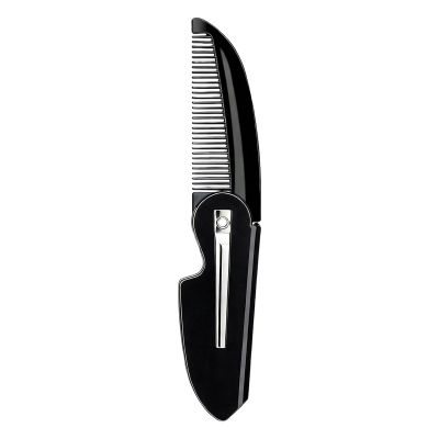 Beard Comb Men - Folding Pocket Mustache Grooming Brush, Handmade Travel Styling Tool, Compact Mens Hairdressing Accessory, Purse Dorm Carry | Facial Hair Detangling Styling Tool Men