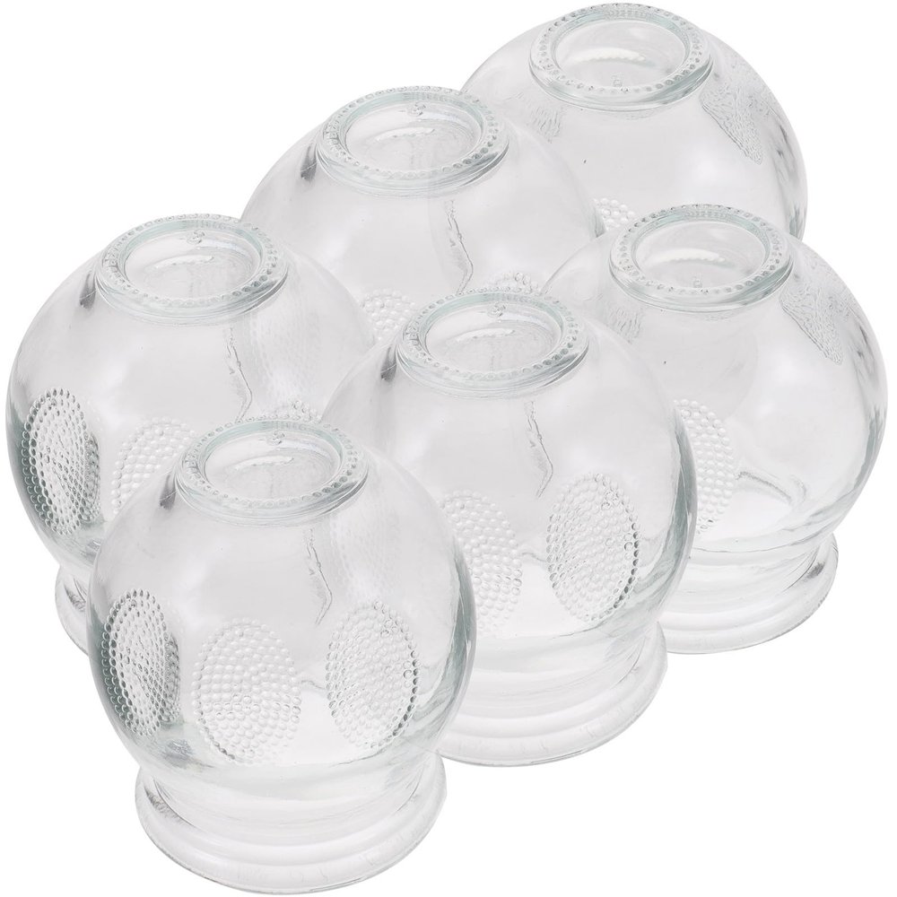 ARTIBETTER Glass Cupping Therapy Set 6Pcs Thickened Vacuum Massage Cups for Facial and Body Use Suitable for Adults at Home