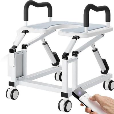 Automatic Toilet Risers with Anti-Slip Armrests, 360 Wheels, Ergonomic Lifting Angle, Safety Brakes for Enhanced Stability and Easy Use