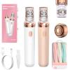 2-in-1 Epilator for Women, Facial Hair Remover for Women,Face Epilator & Body Shaver, Painless Hair Removal Device for Ladies, Shavers for Face, Bikini Area, Lip, Chin, Leg, Arms (White/Rose) view 1