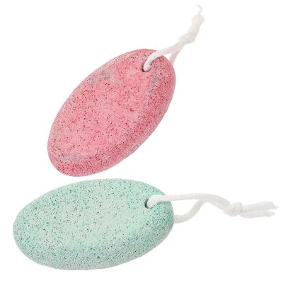 Amosfun 2pcs Foot Exfoliate Stone Dead Skin Material Scrubs Skin Removes Calluses Simple Practical Style with Storage Box for Travel and Bathroom Use Color