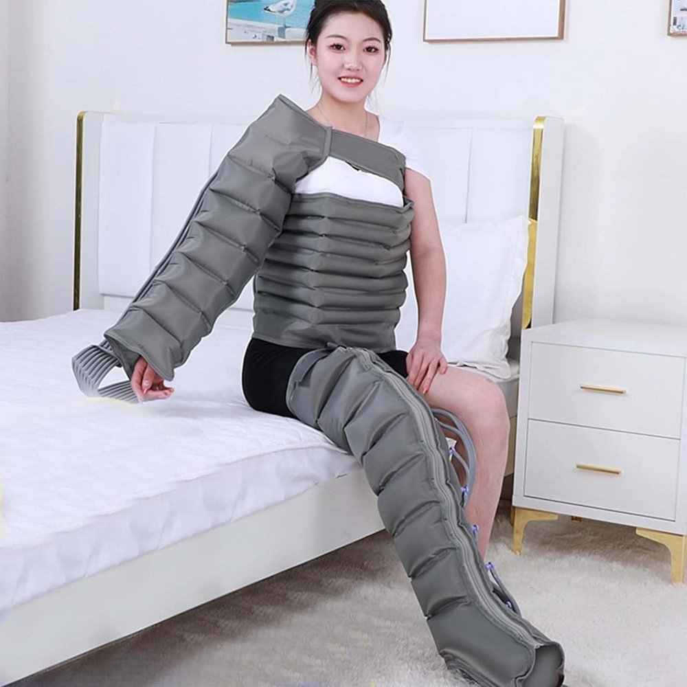 Air Compression Leg Massager for Full Body Lymphatic Drainage and Pain Relief, Electric Circulation Enhancer for Waist, Leg, and Arm Relaxation