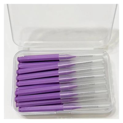 30pcs Interdental Brushes Dental Brush Between Teeth for Orthodontic Clean Cleaning Tools Soft(30pcs 0.7 mm Purple)