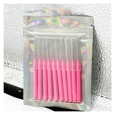 10pcs Interdental Brushes Dental Brush Teeth for Clean Between Cleaning Tools Soft Micro(Pink 10pcs)