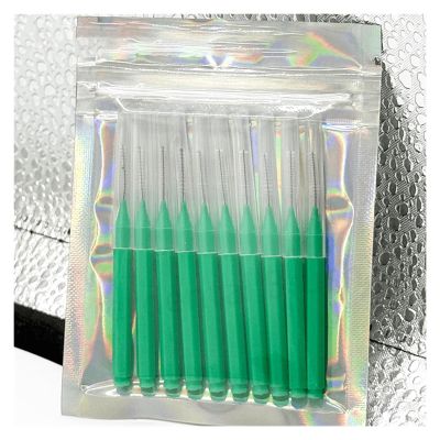 10pcs Interdental Brushes Dental Brush Teeth for Clean Between Cleaning Tools Soft Micro(Green 10pcs)
