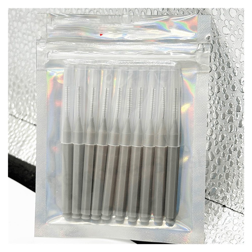 10pcs Interdental Brushes Dental Brush Teeth for Clean Between Cleaning Tools Soft Micro(Grey 10pcs)