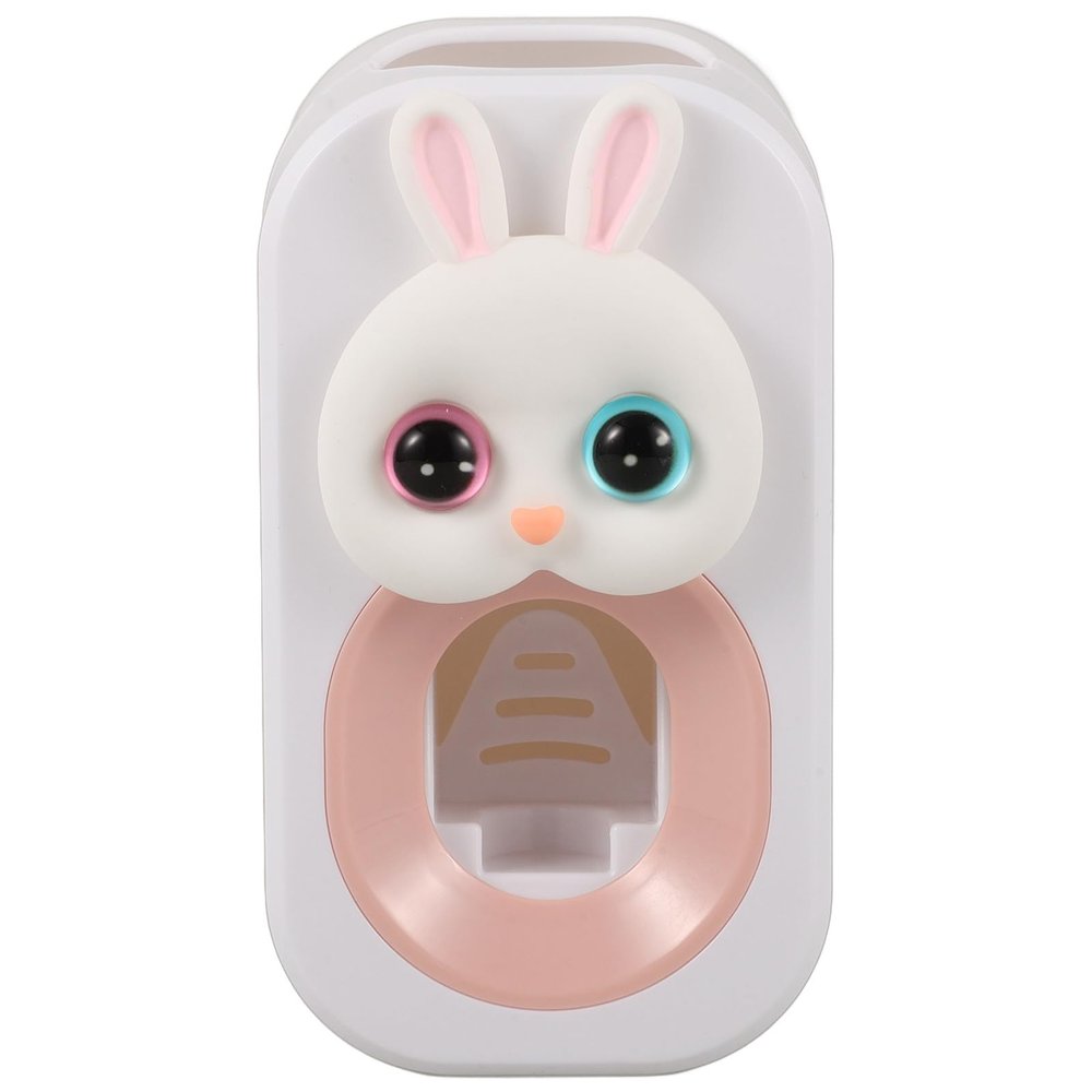 Operitacx Adorable Wall Toothpaste Dispenser Toothpaste Squeezer Wall-Mounted Plastic Pink Bunny Design Prevents Waste Bathroom Use