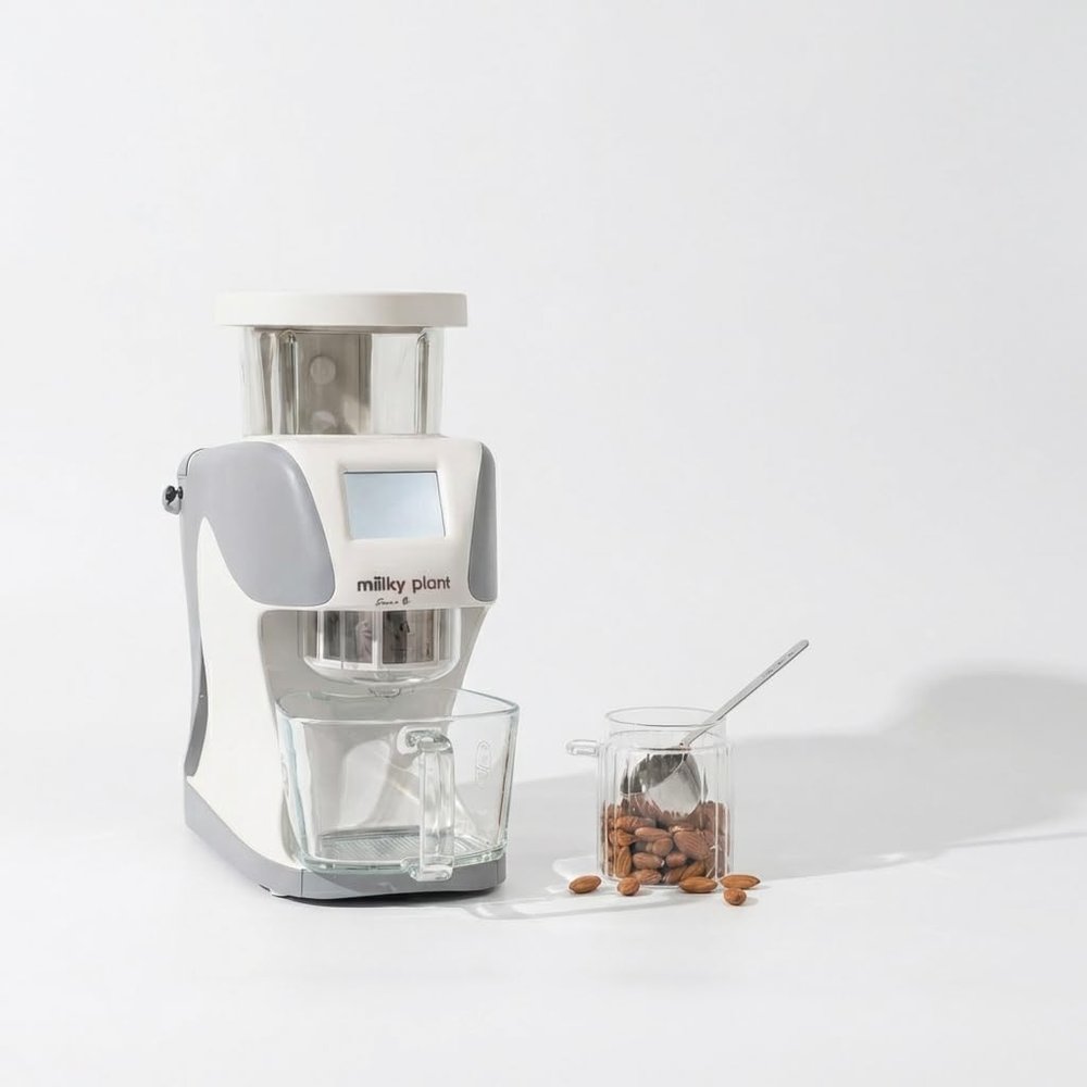 Milky Plant Plus Plant Milk Maker Machine Hot and Cold Fresh Oat Almond Soy Milk in 3 Minutes No Soaking Required Self-Cleaning 1 Litre Hot and Cold (Milky White)